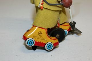 Vintage Linemar Japan Disney Tin Wind Up Roller Skating Shyanne Indian Chief EX 7