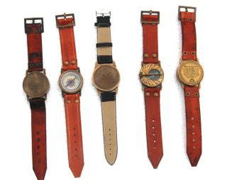 Vintage style Marine Brass Sundial compass Wrist Watch Type - - Compass 2