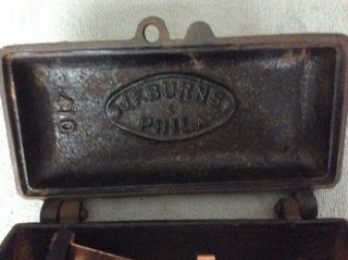 Antique J.  F BURNS Cast Iron Fuse Box Porcelain Copper TEM Knife Switch Steampunk 4