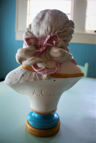Antique Paris Porcelain French Sevres Style Bisque Figurine Doll Bust 6