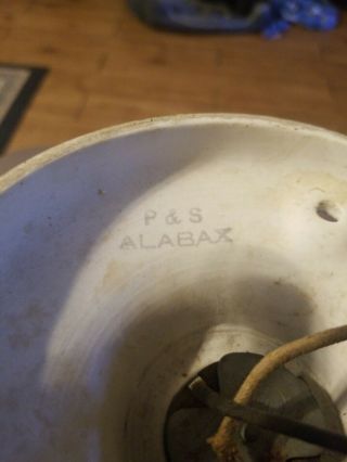Vintage Porcelain Ceiling Light Fixture Alabax. 3