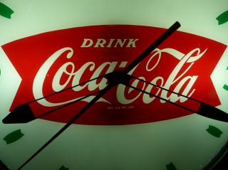 Restored Coca Cola Fishtail Lighted Swihart Advertising Wall Clock Sign Not Pam 3