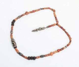 Chinese/tibetan Antique Agate & Coral Necklace