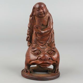 Chinese Exquisite Hand - Carved People And Animals Carving Bamboo Statue