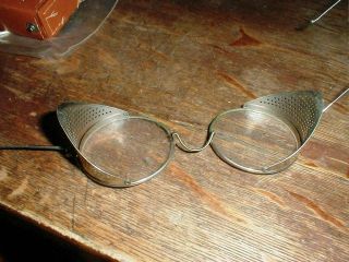 Vintage 1920 ' s Willson Steampunk Spectacles Goggles Glasses w/ Tin Case 2