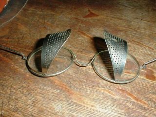 Vintage 1920 ' s Willson Steampunk Spectacles Goggles Glasses w/ Tin Case 5