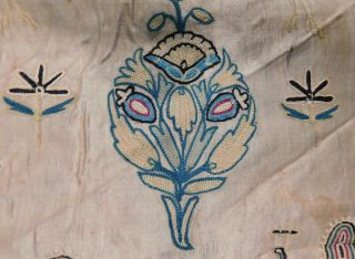 Antique 18th 19th C.  Chinese Embroidered Forbidden Stitch Fabric 90 