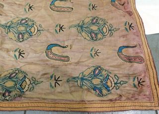 Antique 18th 19th C.  Chinese Embroidered Forbidden Stitch Fabric 90 