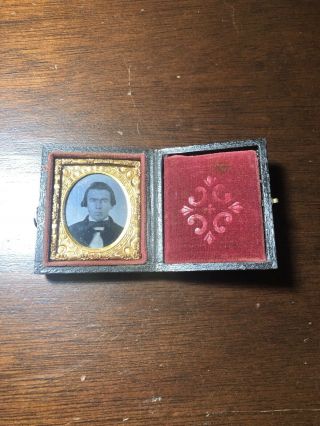 Very Rare Young Man Ambrotype Photo Box