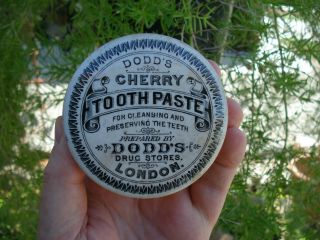 Antique,  fancy border,  Dodd ' s Drug Stores LONDON pharmacy ToothPaste jar pot lid 5