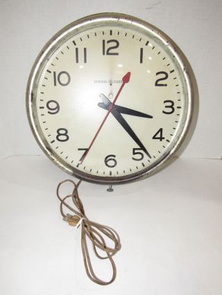 General Electric Industrial Wall Electric Clock Made In Usa