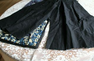 Antique Chinese Silk Embroidered Floral Skirt 11