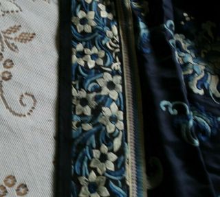 Antique Chinese Silk Embroidered Floral Skirt 4