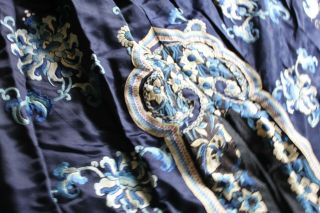 Antique Chinese Silk Embroidered Floral Skirt 5