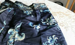 Antique Chinese Silk Embroidered Floral Skirt 7