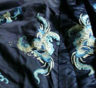Antique Chinese Silk Embroidered Floral Skirt 9