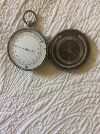 Antique Pocket Barometer & Compass REAUMUR In OriginalCase Late 19th C.  Swedish 11