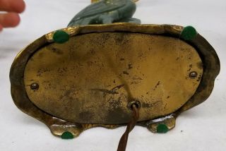 Antique Chinese Nephrite Jade Carved Bird Lamps Gilt Bronze Bases Phoenix 10
