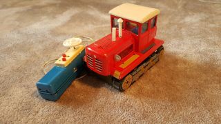 1960’s China Battery Operated Remote Control Tin Crawler Tractor 461 Me 701.