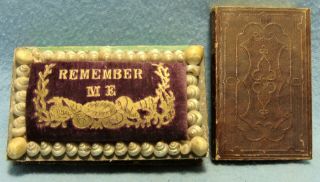 Rare 1878 Sailors Seashell Art Remember Me Box W 1877 Bible W / Name Dated 1878