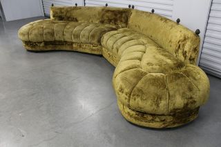 Reserved: Monumental Mid Century Sectional Plush Velvet Sofa Exc Cond Hollywood
