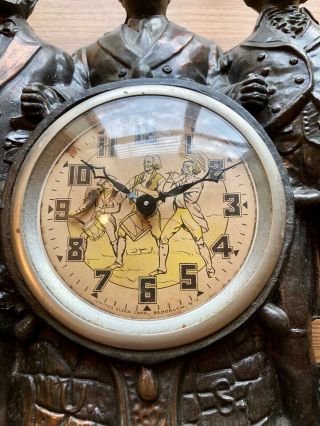 Antique 1934 United Steersman Animated Figural Clock Lincoln,  FDR,  Washington 4