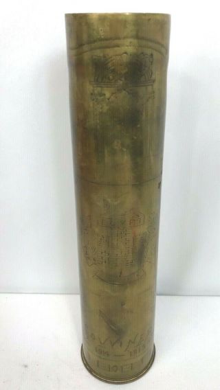 Wwi British Army Artillery Shell " Egypt " Trench Art