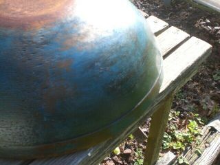 Antique old Large Wooden Dough Bowl w/ Rim - Wood Bowl 10