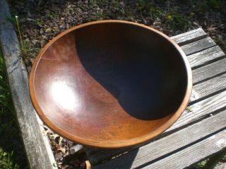 Antique old Large Wooden Dough Bowl w/ Rim - Wood Bowl 4