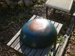 Antique old Large Wooden Dough Bowl w/ Rim - Wood Bowl 8