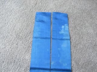 Lovely old embroidered Chinese blue silk sleevebands 2