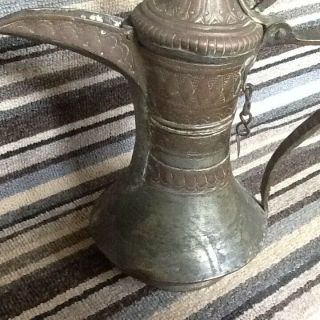 antique islamic dallah coffe pot tin on copper 2