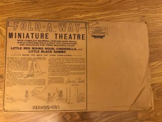 Vintage Toy Fold - a - Way Miniature Theater ca.  1930 by Will Pente 5