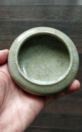 Antique Chinese Porcelain Guan Ware Ge - Type Crackle Glaze Brush Washer Water Pot 12