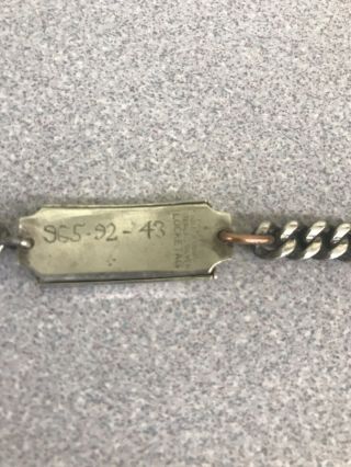 WW 2 Sterling ID Bracelet Name,  Chas.  Abraham Clerici Jr. 3