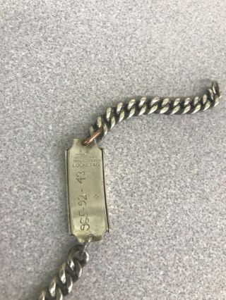 WW 2 Sterling ID Bracelet Name,  Chas.  Abraham Clerici Jr. 4