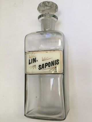 F&s - Fay & Schueler Apothecary Bottle W/stopper - C1894 - Lin.  Saponis
