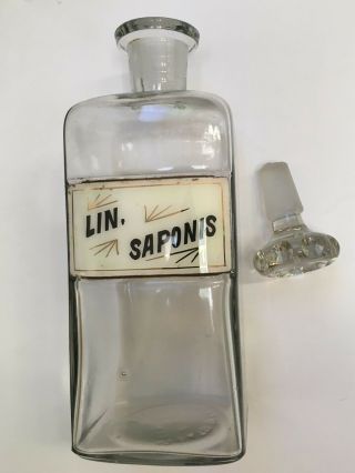 F&S - FAY & SCHUELER APOTHECARY BOTTLE W/STOPPER - c1894 - Lin.  Saponis 2