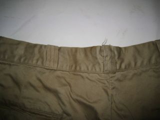 Vintage US ARMY 1950 ' s Khaki Cotton Twill Chino Shorts Size 32 4