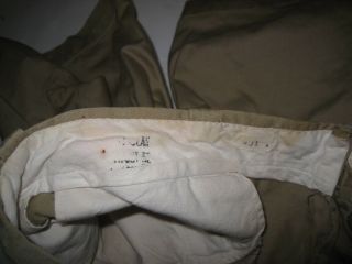 Vintage US ARMY 1950 ' s Khaki Cotton Twill Chino Shorts Size 32 6