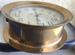 Vintage Chelsea Red Brass Ship’s Bell Clock 8.  5” Dial Ca.  1906 To 1916 For Resto 5