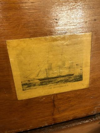1843 Cape Cod Sea Chest Vintage Souvenir With Nightingale Ship Picture 7