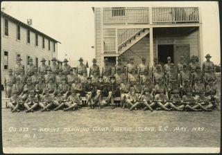 1924 8 " X 10 " Photo Marine Corps Recruit Depot Parris Island Carolina