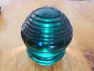 Vintage Perko Beehive Glass Green Boat Light Lens