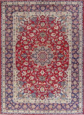 10x13 Vintage Traditional Floral Red& Blue Persian Large Area Rugs Oriental Wool