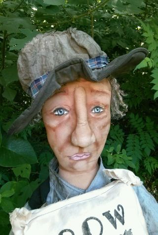 Primitive Farmer Chester FoLk ArT Doll 52 Inches OOAK FEED SACK LARGE 3