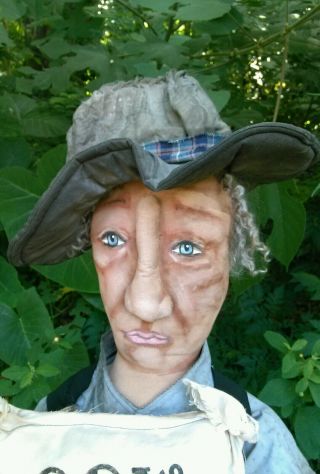 Primitive Farmer Chester FoLk ArT Doll 52 Inches OOAK FEED SACK LARGE 4