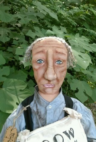 Primitive Farmer Chester FoLk ArT Doll 52 Inches OOAK FEED SACK LARGE 5