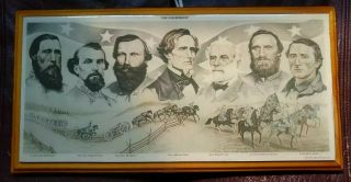 " The Confederates " Civil War Lacquered Wood Framed Print.  20 " X 10.  25 "