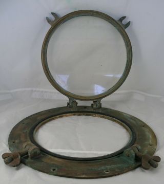 Antique bronze porthole,  Wilcox Crittenden WC 10 Porthole 1930 ' s era. 4